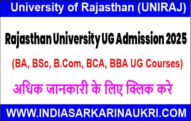 Rajasthan University (UNIRAJ) Admissions 2025 – Apply Online for BA, BSc, B.Com, BCA, BBA UG Courses and Merit List Released 